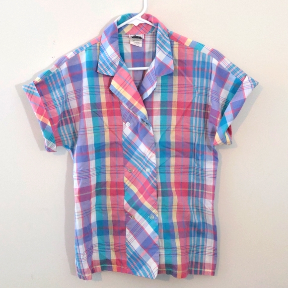 Vintage Plaid / Madras Short (8) Coastal Grandma - Picture 1 of 12